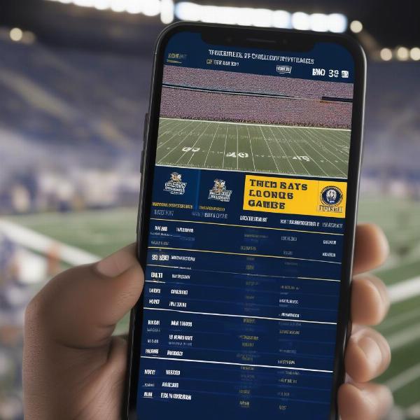 Navy Football Game Schedule Displayed on a Smartphone