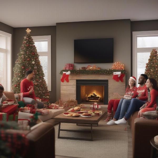 Christmas Themed NBA Viewing Party with Friends and Family