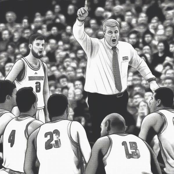 NCAA Basketball Coach Calling Timeout