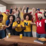 Nebraska Michigan Football Fans Watching the Game