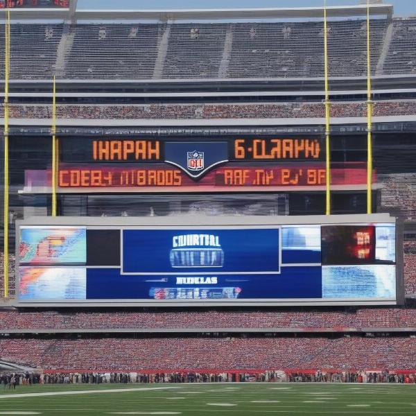 NFL game clock and score display