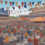 Fans tailgating before an NFL game