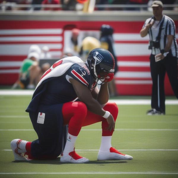 NFL Player Using a Towel for In-Game Improvisation