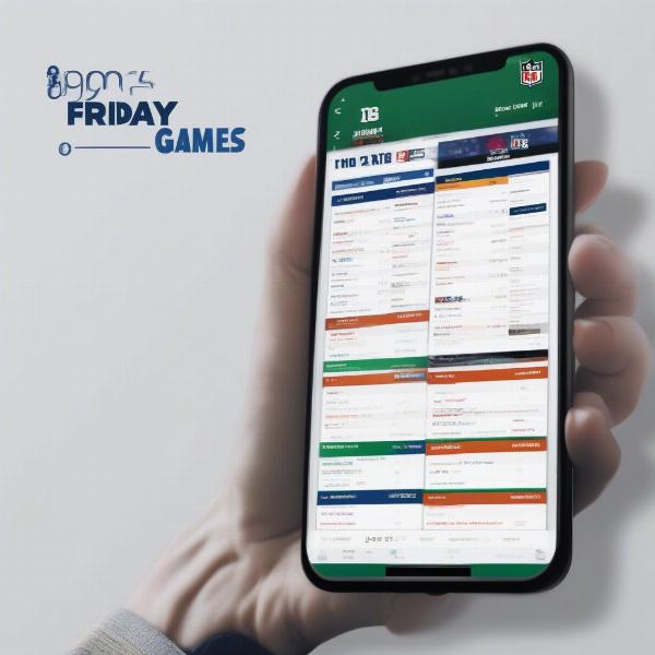 Checking NFL Schedule on Mobile Device