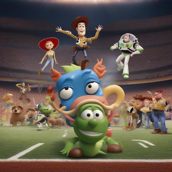 Conceptual Image of an NFL Toy Story Halftime Show