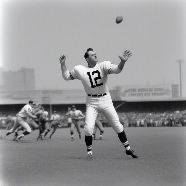 Norm Van Brocklin Throwing in Record-Breaking Game