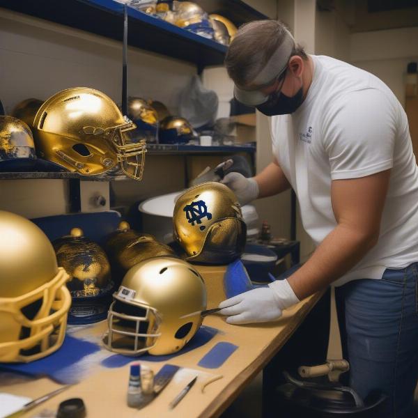 Notre Dame Helmet Painting Process