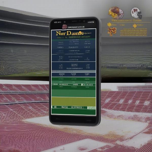 Notre Dame USC Game Schedule on Mobile Phone