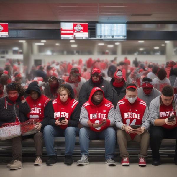 Ohio State Fans Waiting During Game Delay