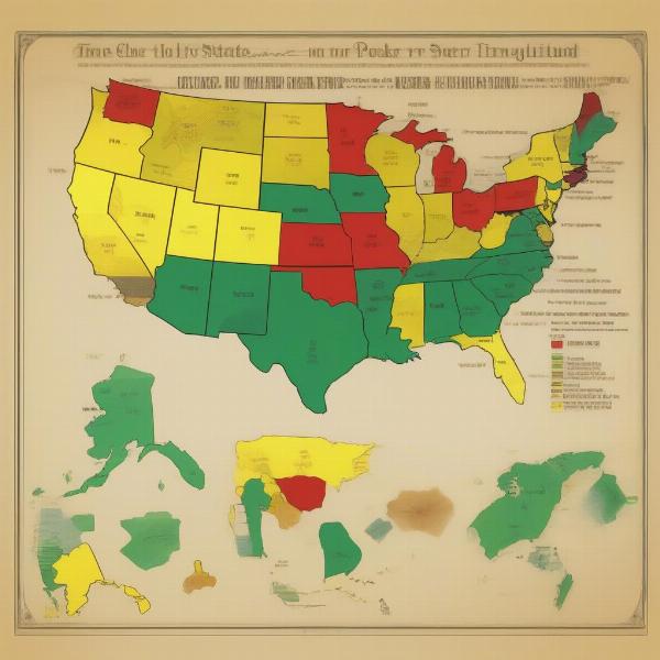 Map showing online poker legality by state