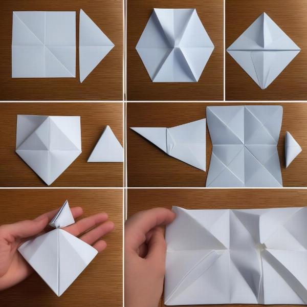 Step-by-step instructions on how to fold an origami fortune teller.