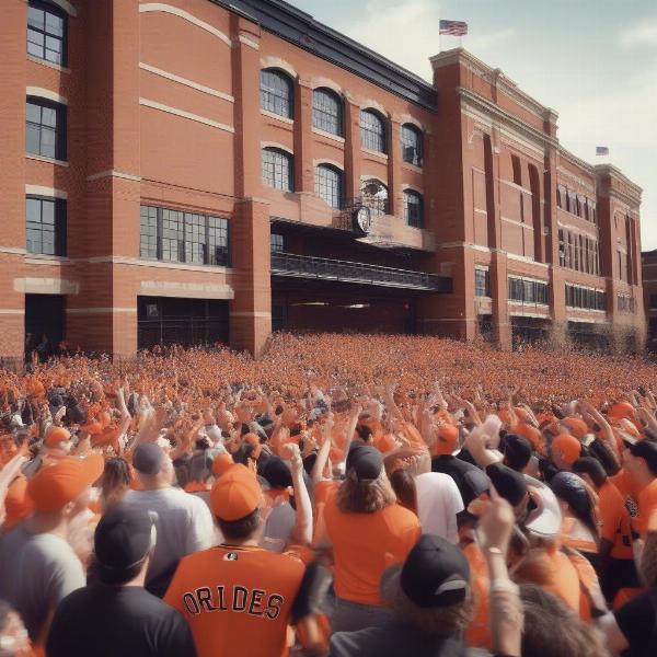 Fans entering Camden Yards for an Orioles Game