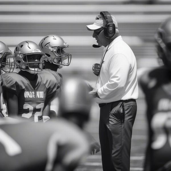 OSU Spring Game Coach Addressing Players