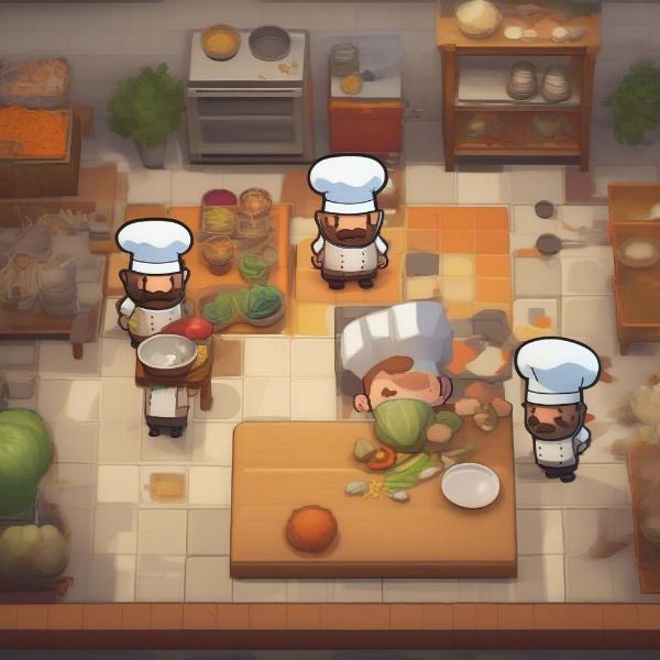 Overcooked Single Player: Juggling Chefs