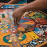 Painting an Aggravation game board with vibrant colors and intricate designs