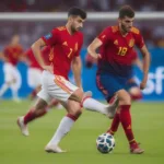 Pedri in Action for Spain During Euro 2021