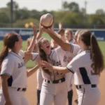 Softball Pitcher Celebrating a Perfect Game
