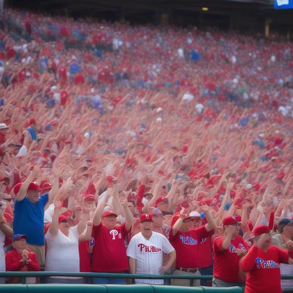 Phillies Fans Cheering in the Stadium