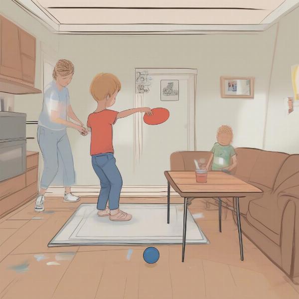 Indoor Ping Pong Basketball Setup