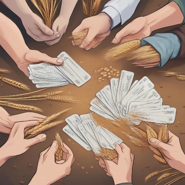 Players Trading Cards in the Pit Card Game
