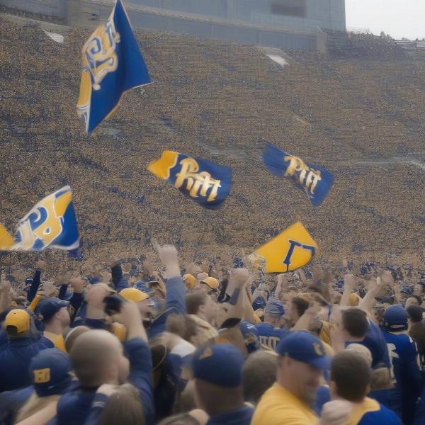 Pitt Football Fans Celebrating After the Game