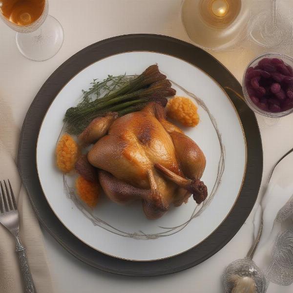 Plated Cornish Game Hen with Sides
