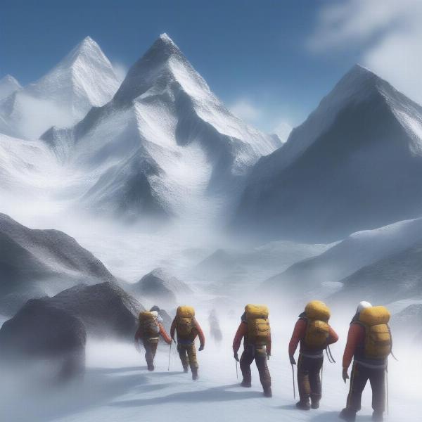 Players Collaborating in Mount Everest Climbing Roleplay