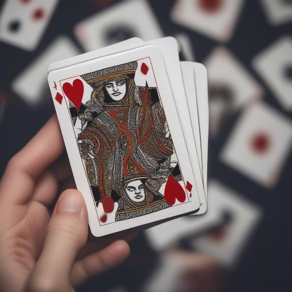 Holding Playing Cards for a Solo Game