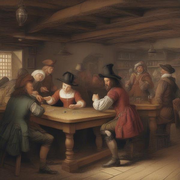 Playing Cribbage in a 17th-Century Tavern