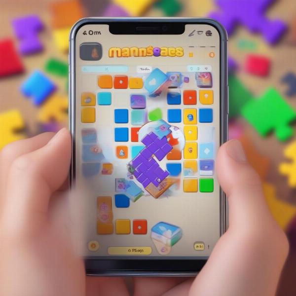 Playing a Messenger Game on a Phone