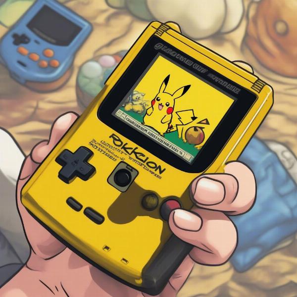 Playing Pokemon on a Game Boy Color