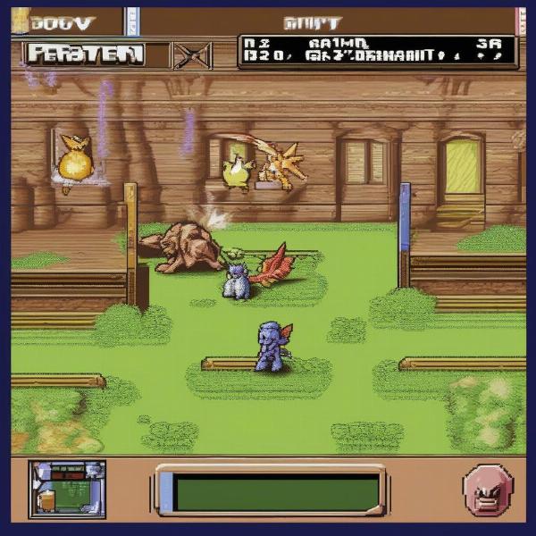Pokemon Battle Screen on Game Boy Color