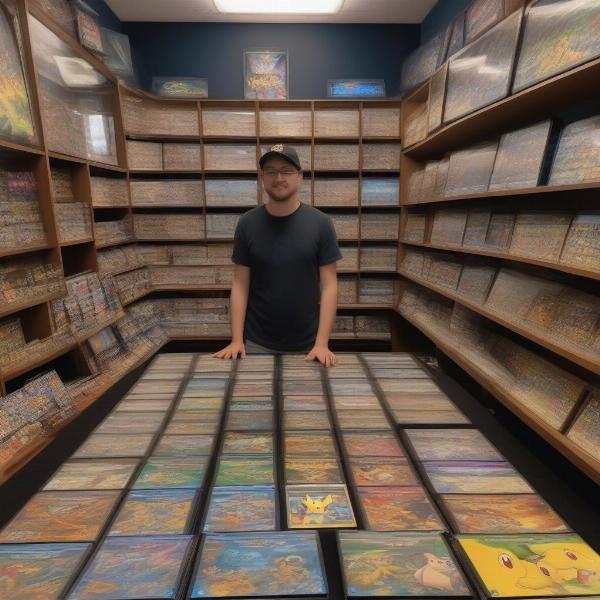 Pokemon Collector Displaying Rare Games