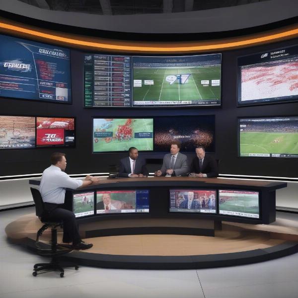 Analysts discussing the Alabama-Tennessee game post-match.