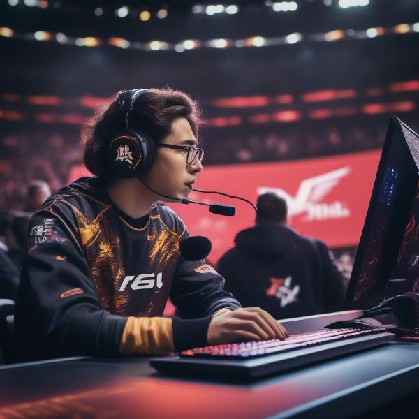 Professional Esports Player Competing in a Tournament