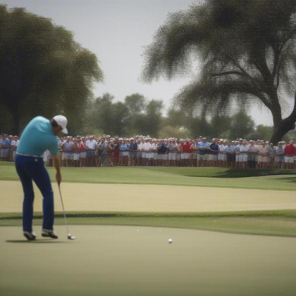 Professional Golf Tournament Scene: 18 Holes of Competition