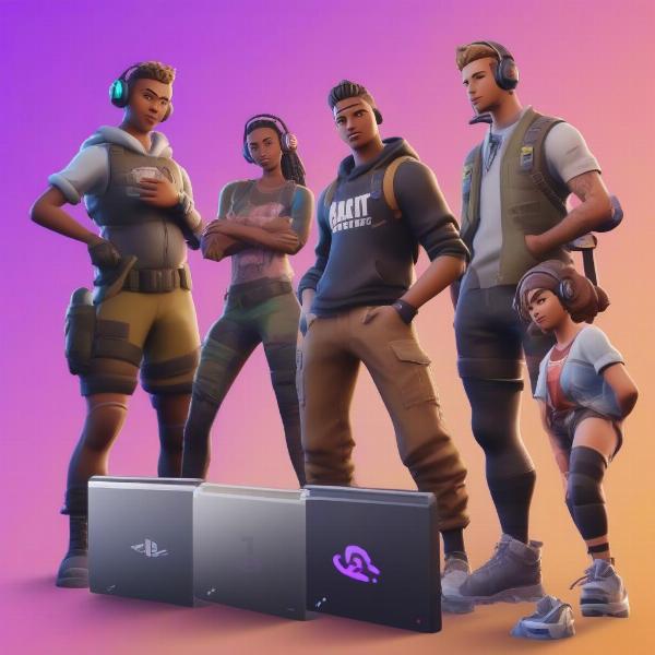 Teammates Communicating in Fortnite on PS5