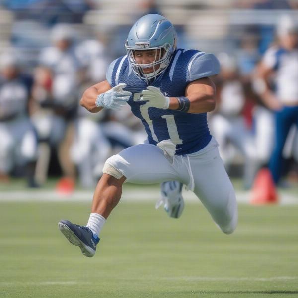 Puka Nacua in action on the football field - Displaying skill and athleticism