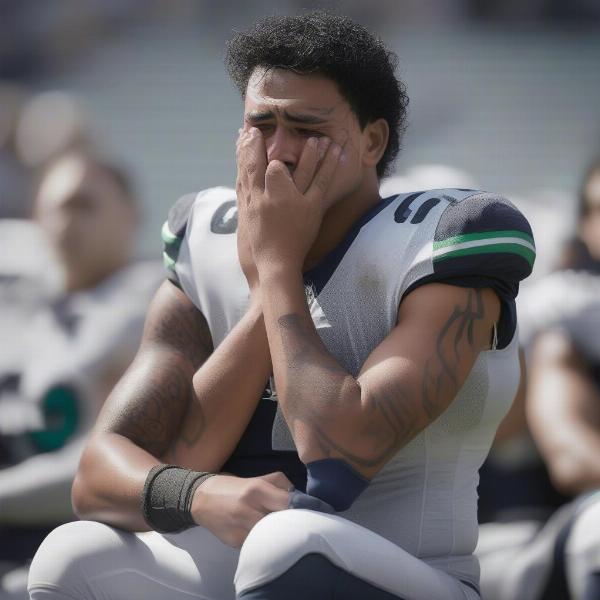 Puka Nacua crying before a game - Emotional display of gratitude and pressure