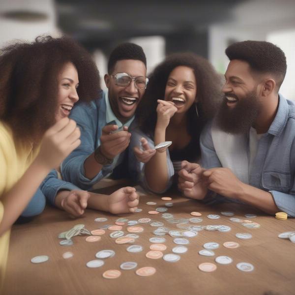 Quarters Drinking Game with Friends