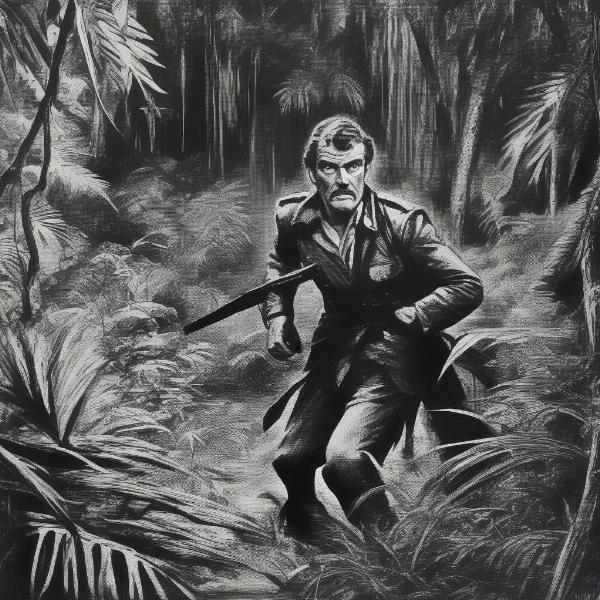 Rainsford Hiding in the Jungle
