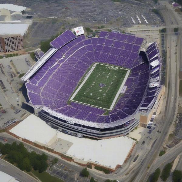 Aerial View of M&T Bank Stadium and Surrounding Parking Areas