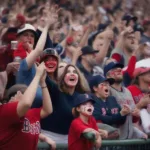 Red Sox Fans Cheering With Accessories