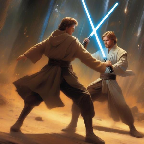 Intense Lightsaber Duel in Revenge of the Sith Game