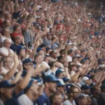 Excited Baseball Fans at a Rubber Game