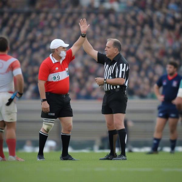 Rugby Referee Managing Time After Injury