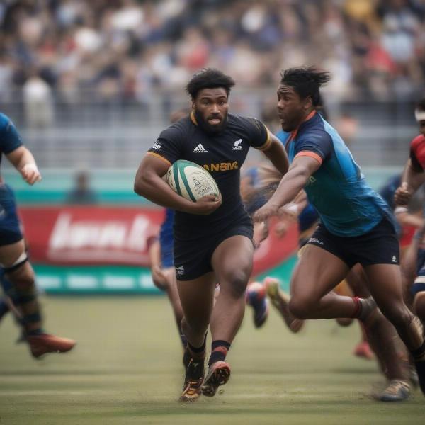 Fast-Paced Action in Rugby Sevens