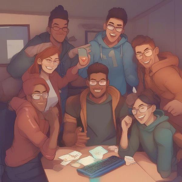 Players Celebrating Solving a Rule 14 Password