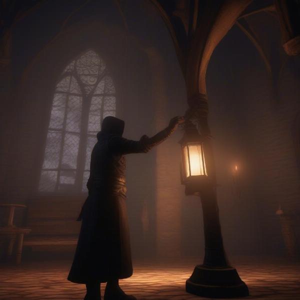 Saving Your Progress at a Lamp in Bloodborne