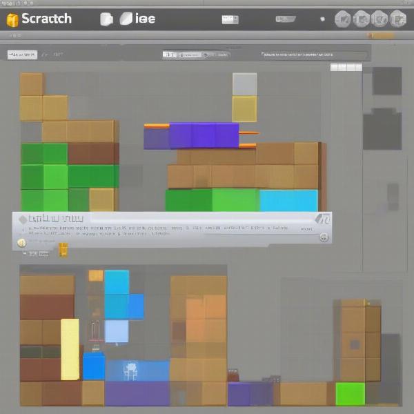 Scratch Gravity and Ground Detection - Showing the blocks used to implement gravity and ground detection in a Scratch game